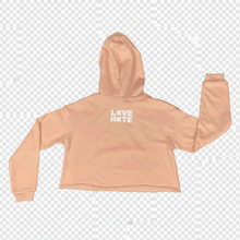 Load image into Gallery viewer, Peach "Heart Flip" Crop Hoodie
