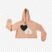 Load image into Gallery viewer, Peach "Heart Flip" Crop Hoodie