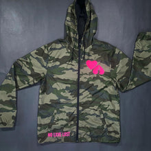 Load image into Gallery viewer, Camo &quot;LXVE over Hxte&quot; windbreaker
