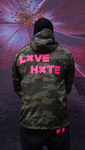 Load image into Gallery viewer, Camo &quot;LXVE over Hxte&quot; windbreaker
